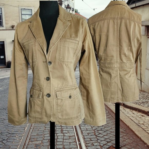 EDDIE BAUER Tan/Casual Blazer Size 8 Petite - Picture 1 of 10